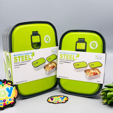 1.1L Stainless Steel Dual Lunch Box - Green